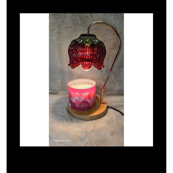 Other - Strawberry Shortcake Candle Warmer Lamp Glass Shade Wax Melt Burner Timer NIB